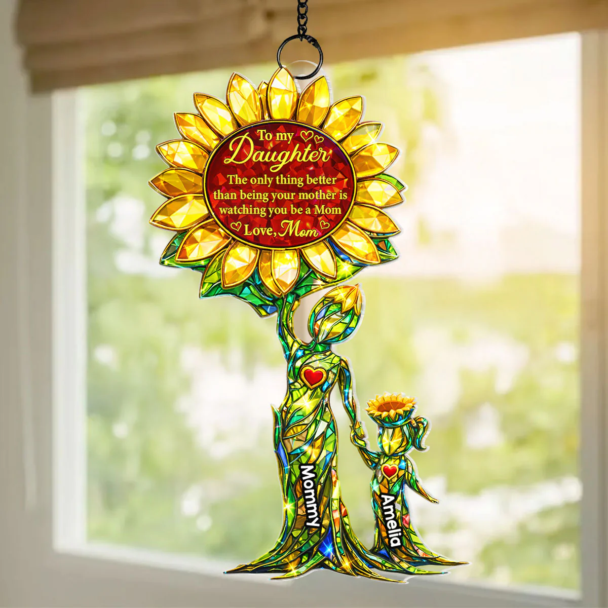 Watching You Be A Mom Mother Daughter - Personalized Suncatcher - Heartfelt Mother's Day Gift For Daughter